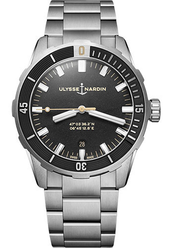 Ulysse Nardin Diver Stainless Steel 42 MM - Steel Bracelet - Black Dial - 8163-175-7M/92