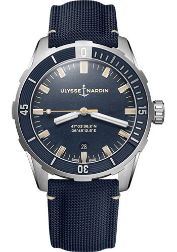 Ulysse Nardin Diver Stainless Steel 42 MM - Blue Fabric Strap - Blue Dial - 8163-175/93