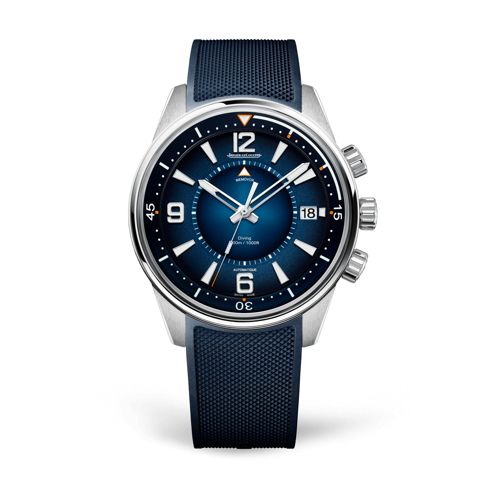 JLC - Polaris Mariner Memovox - 42 MM - Stainless Steel - Shaded Blue Dial - Stainless Steel Bracelet - Q903818J