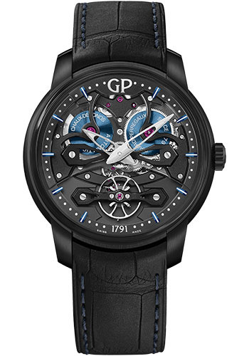 Girard-Perregaux Bridge Titanium 45 MM - Black Leather Strap - Skeleton Dial - 84000-21-632-BH6A