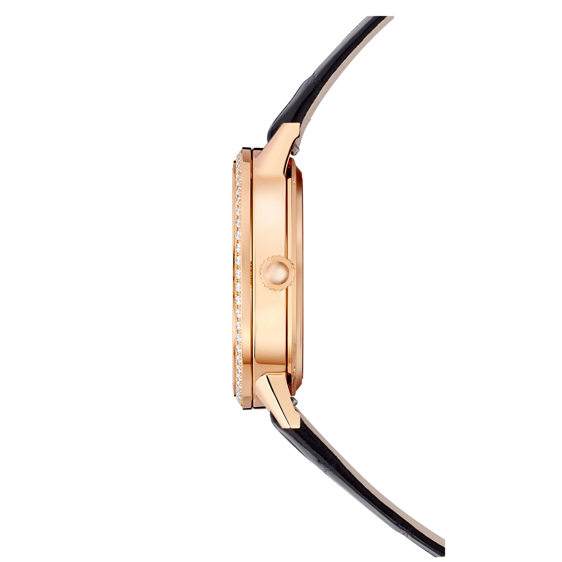 JLC - Rendez-Vous Classic Night & Day - 29 MM - Pink Gold - Silvered-Gray Guilloché Dial - Diamond Bezel - Black Leather Strap - Q3462430