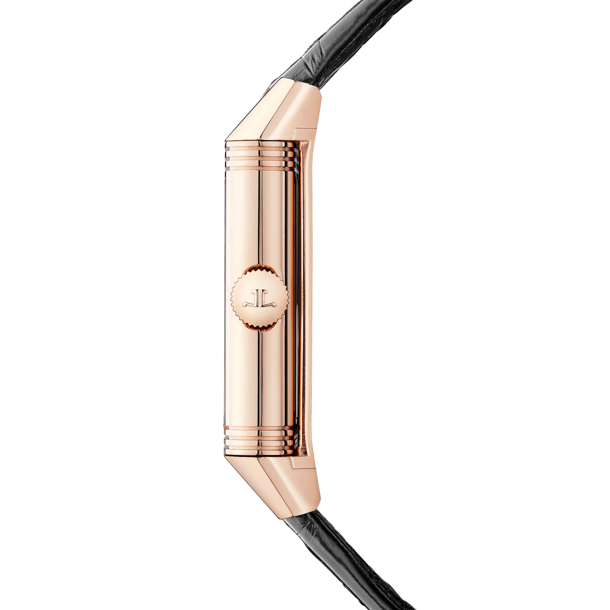 JLC - Reverso Tribute Duoface Tourbillon - 45.5 MM x 27.4 MM - Pink Gold - Silvered-Gray/Black Dial - Black Leather Strap - Q392243J
