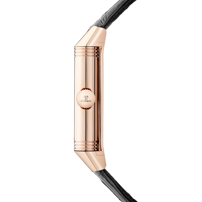JLC - Reverso Tribute Duoface Tourbillon - 45.5 MM x 27.4 MM - Pink Gold - Silvered-Gray/Black Dial - Black Leather Strap - Q392243J