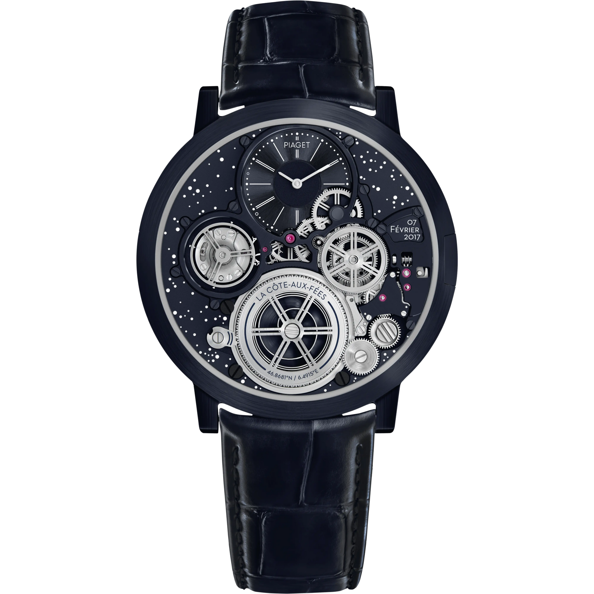 Piaget Altiplano - Cobalt Alloy 41 MM - Blue Leather Strap - Skeleton Dial - G0A47505