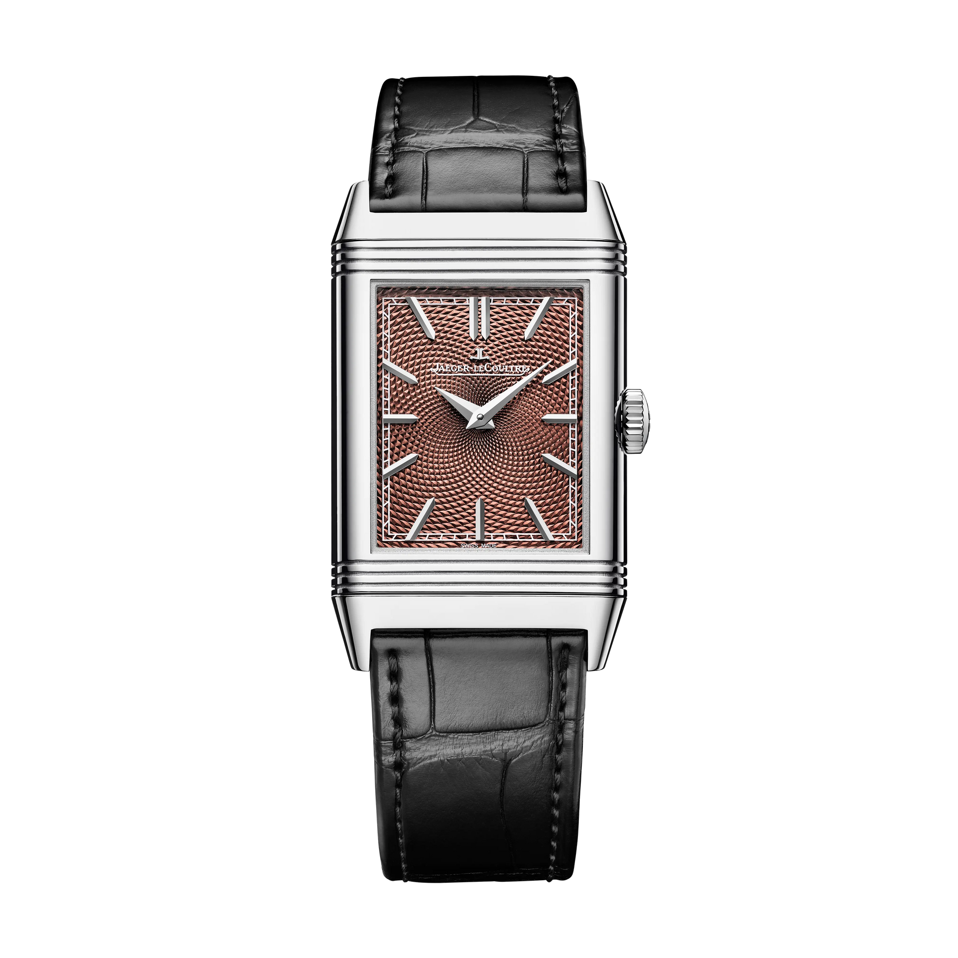 JLC - Reverso Tribute Enamel Hokusai Waterfalls Limited Edition - Roben Waterfall - 45.6 MM x 27.4 MM - White Gold - Chestnut Brown Guilloché Enamel Dial - Black Leather Strap - Q39334T7