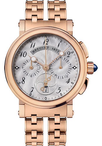 Breguet Marine Rose Gold 34.6 MM - Rose Gold Bracelet - Silver Gold Dial - 8827BR/52/RM0