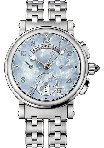 Breguet Marine Stainless Steel 34.6 MM - Stainless Steel Bracelet - Natural Mother-Of-Pearl Dial - 8827ST/59/SM0