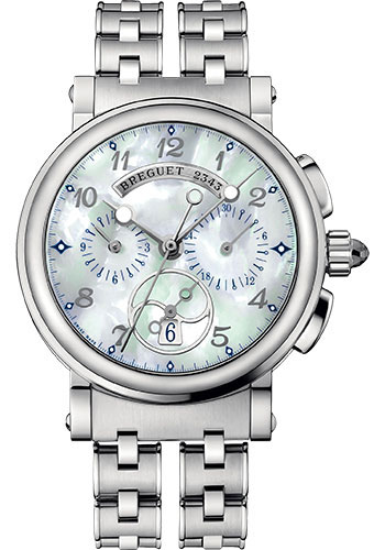 Breguet Marine Stainless Steel 34.6 MM - Stainless Steel Bracelet - Natural Mother-Of-Pearl Dial - 8827ST/5W/SM0