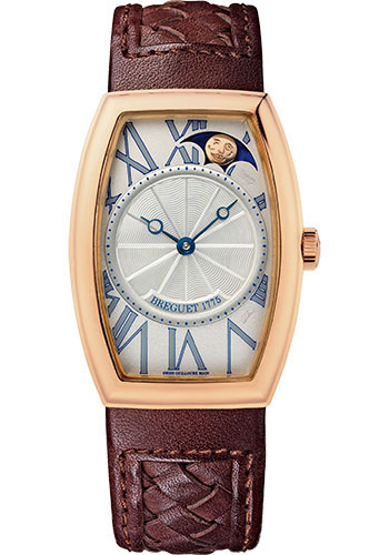 Breguet Héritage Rose Gold 35 X 25 MM - Brown Leather Strap - Silver and Mother-of-Pearl Dial - 8860BR/11/386