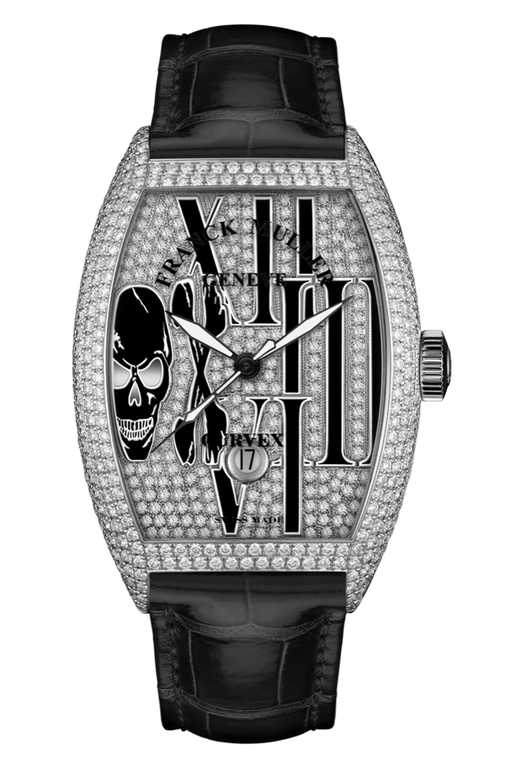 Franck Muller Cintrée Curvex - 55 MM - White Gold & Diamond - Diamond Dial - 8880SCDTGOTHDCDWGW