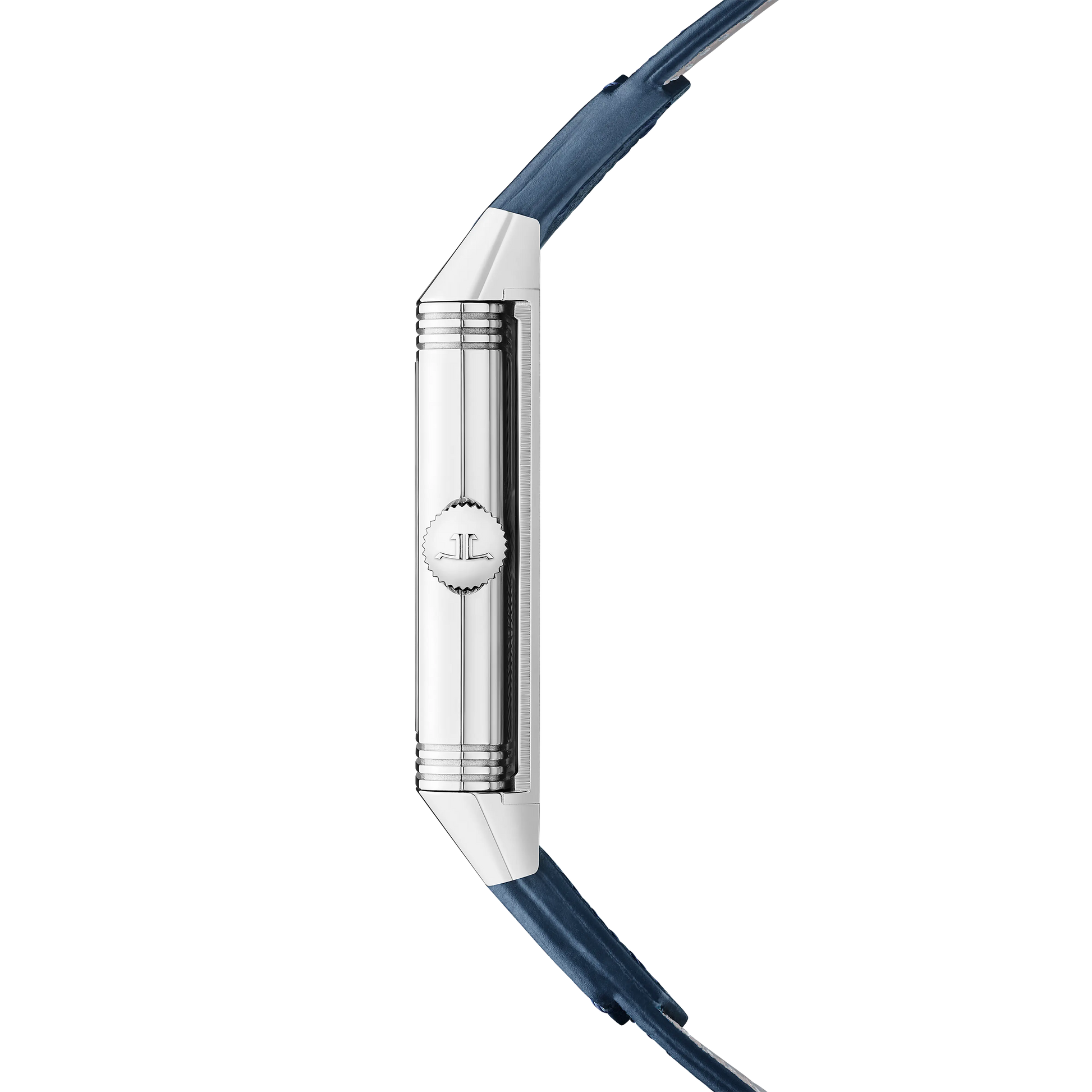 JLC - Reverso Tribute Monoface - 40.1 MM x 24.4 MM - Stainless Steel - Blue Dial - Blue Leather Strap - Q716848J