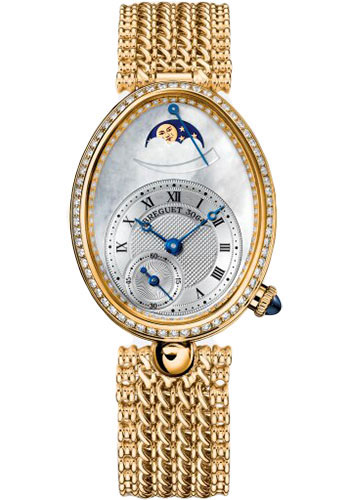 Breguet Reine de Naples Yellow Gold 28.48 MM -  Yellow gold Bracelet - Diamond Bezel - Mother-Of-Pearl Dial - 8908BA/52/J20/D000