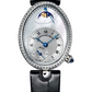 Breguet Reine de Naples White Gold 28.48 MM -  Black Leather Strap - Diamond Bezel - Mother-Of-Pearl Dial - 8908BB/52/964/D00D3L