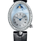 Breguet Reine de Naples White Gold 30.45 MM - Black Leather Strap. - Diamond Bezel - Mother-Of-Pearl Dial - 8909BB/VD/964/D00D3L