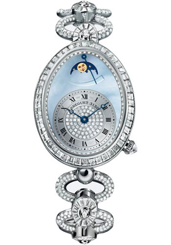 Breguet Reine de Naples White Gold 30.45 MM - Metal Bracelet - Diamond Bezel - Mother-Of-Pearl Dial -  8909BB/VD/J29/DDDD