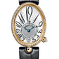 Breguet Reine de Naples Yellow Gold 28.48 MM -  Black Leather Strap - Diamond Bezel - Mother-Of-Pearl Dial - 8918BA/58/964/D00D3L