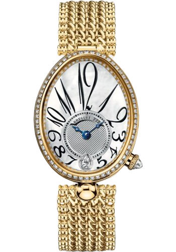 Breguet Reine de Naples Yellow Gold 28.48 MM -  Yellow gold Bracelet - Diamond Bezel - Mother-Of-Pearl Dial - 8918BA/58/J20/D000