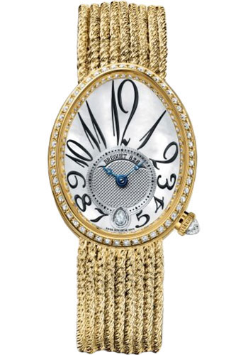 Breguet Reine de Naples Yellow Gold 28.48 MM - Yellow gold Chain Bracelet - Diamond Bezel - Mother-Of-Pearl Dial - 8918BA/58/J39/D00D