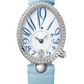 Breguet Reine de Naples White Gold 28.48 MM -  Blue Leather Strap - Diamond Bezel - White Enamel Dial - 8918BB/28/964/D00D