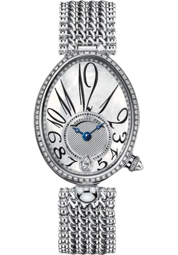 Breguet Reine de Naples White Gold 28.48 MM - White Gold Chain Bracelet - Diamond Bezel - Mother-Of-Pearl Dial - 8918BB/58/J20/D000