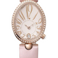 Breguet Reine de Naples Rose Gold 28.48 MM - Pink Leather Strap - Diamond Bezel - Light Pink Grand Feu Enamel Dial - 8918BR/2C/364/D00D