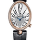 Breguet Reine de Naples Rose Gold 28.48 MM - Black Leather Strap - Diamond Bezel - Mother-Of-Pearl Dial - 8918BR/58/964/D00D3L