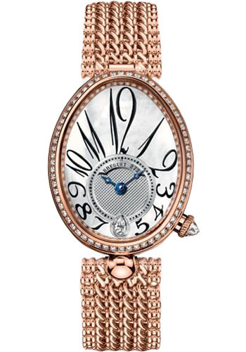 Breguet Reine de Naples Rose Gold 28.48 MM - Rose Gold Bracelet - Diamond Bezel - Mother-Of-Pearl Dial - 8918BR/58/J20/D000