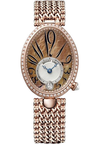 Breguet Reine de Naples Rose Gold 28.48 MM - Rose Gold Chain Bracelet - Diamond Bezel - Mother-Of-Pearl Dial - 8918BR/5T/J20/D000