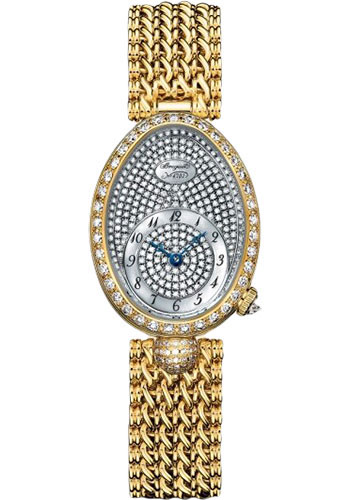 Breguet Reine de Naples Yellow Gold 24.95 MM - Yellow Gold Chain Bracelet - Diamond Bezel - Diamond Paved Dial - 8928BA/8D/J20/DD00