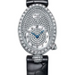 Breguet Reine de Naples White Gold 24.95 MM - Black Leather Strap - Diamond Bezel - Diamond Paved Dial - 8928BB/8D/944/DD0D3L