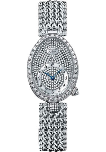 Breguet Reine de Naples White Gold 24.95 MM - White Gold Chain Bracelet - Diamond Bezel - Diamond Paved Dial- 8928BB/8D/J20/DD00