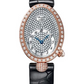 Breguet Reine de Naples Rose Gold 24.95 MM - Black Leather Strap - Diamond Bezel - Diamond Paved Dial - 8928BR/8D/944/DD0D3L