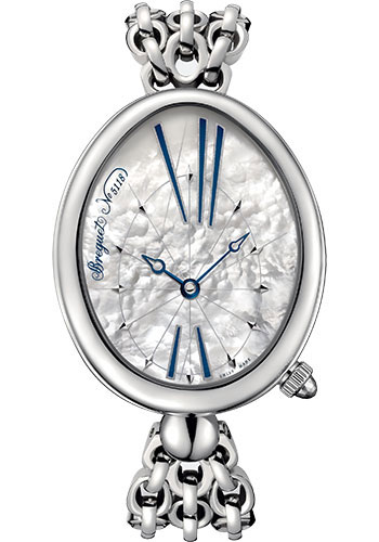 Breguet Reine de Naples Stainless Steel 43.75 x 35.50 MM - Stainless Steel Bracelet - Light White Mother-Of-Pearl Dial - 8967ST/51/J50