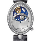 Breguet Reine de Naples White Gold 32 MM - Black Leather Strap - Diamond Bezel - Silver Dial - 8998BB/11/974/D00D