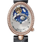 Breguet Reine de Naples Rose Gold 32 MM - Black Leather Strap - Diamond Bezel - Silver Dial - 8998BR/11/974/D00D