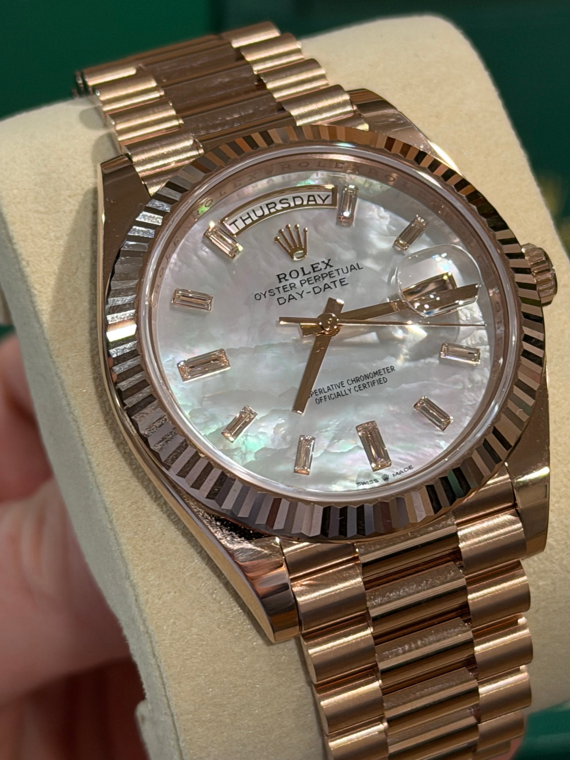 Rolex Day-Date - 40 MM - Rose Gold - MoP Baguette Dial - 228235-0056