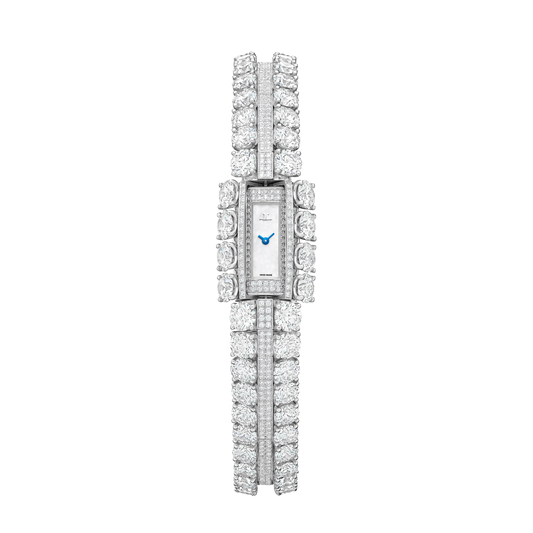JLC - Calibre 101 Secrets - 29.07 MM x 12.22 MM - Platinum - Mother-Of-Pearl Dial - Diamond Bezel - Pave Diamond Platinum Bracelet - Q2873220