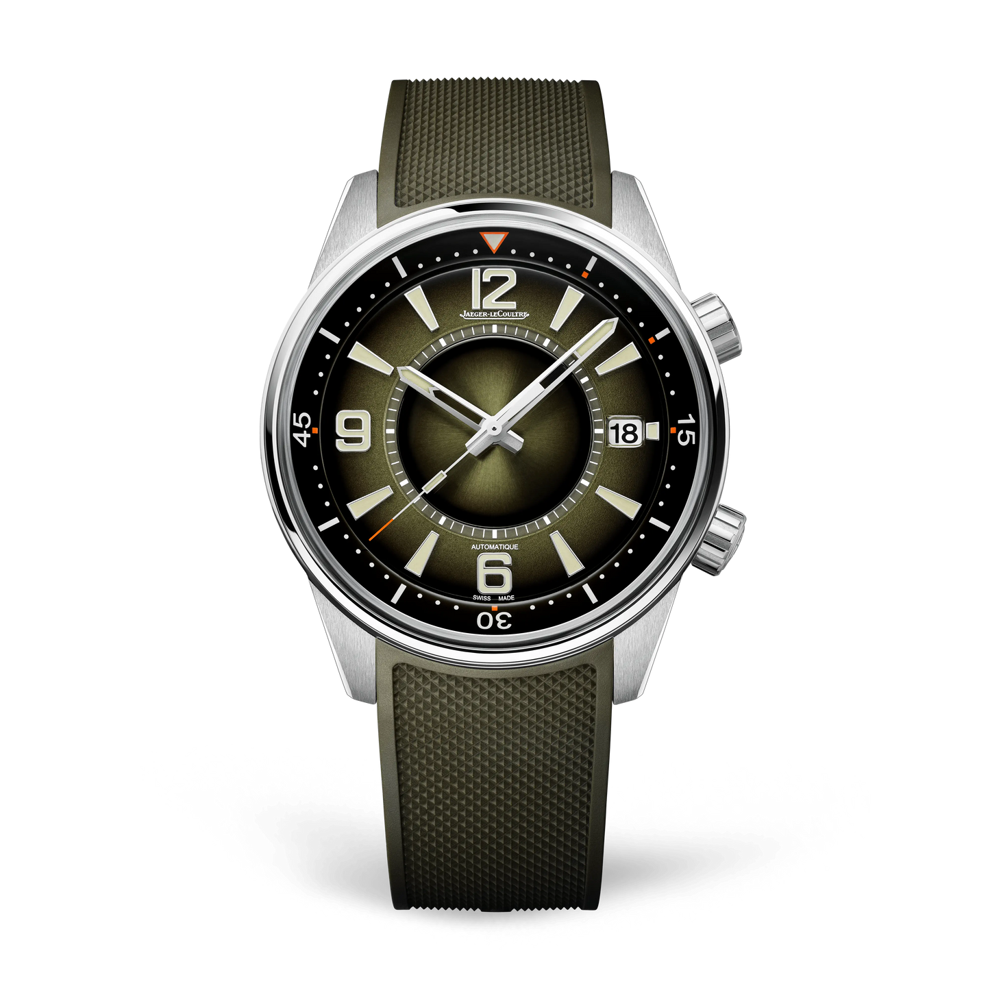 JLC - Polaris Date - 42 MM - Stainless Steel - Shaded Green Dial - Green Rubber Strap - Q906863J