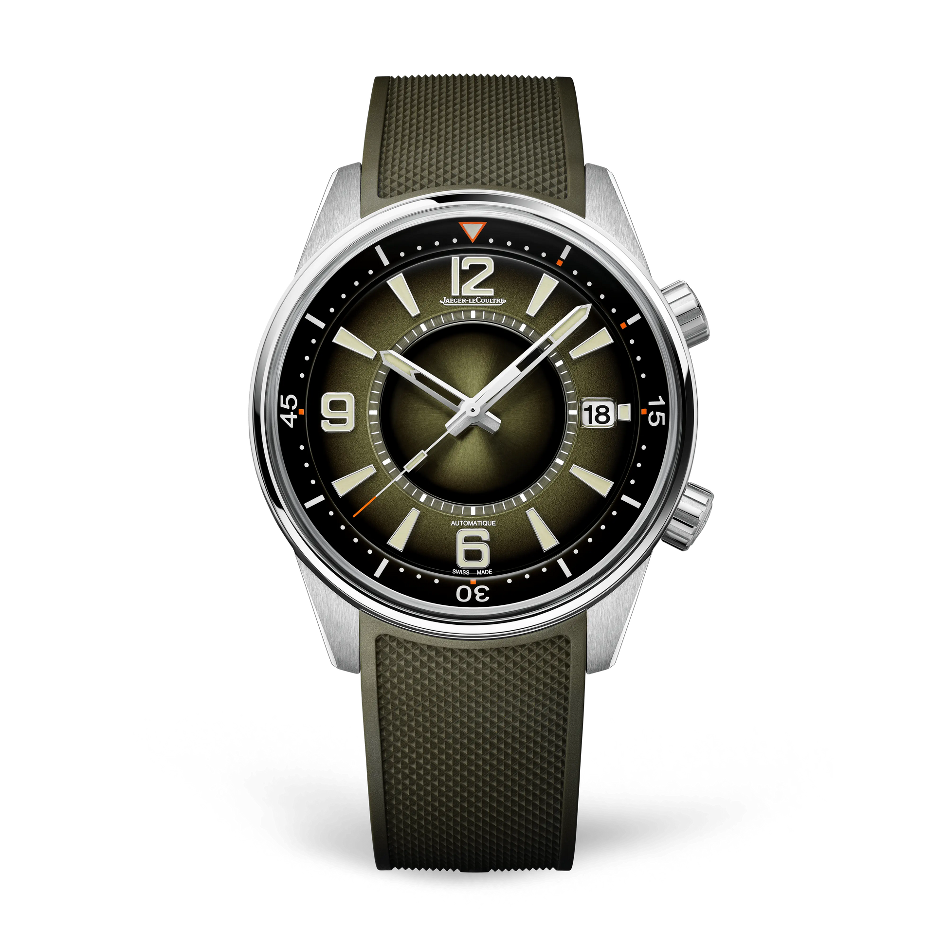 JLC - Polaris Date - 42 MM - Stainless Steel - Shaded Green Dial - Green Rubber Strap - Q906863J