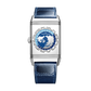 JLC - Reverso Tribute Geographic - 49.4 MM x 29.9 MM - Stainless Steel - Blue Dial - Blue Leather/Canvas Strap - Q714845J