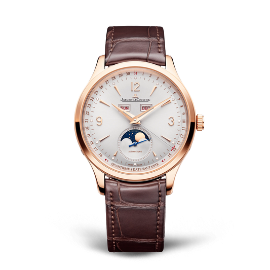 JLC - Master Control Calendar - 40 MM - Pink Gold - Silvered-Gray Dial - Brown Leather Strap - Q4142520