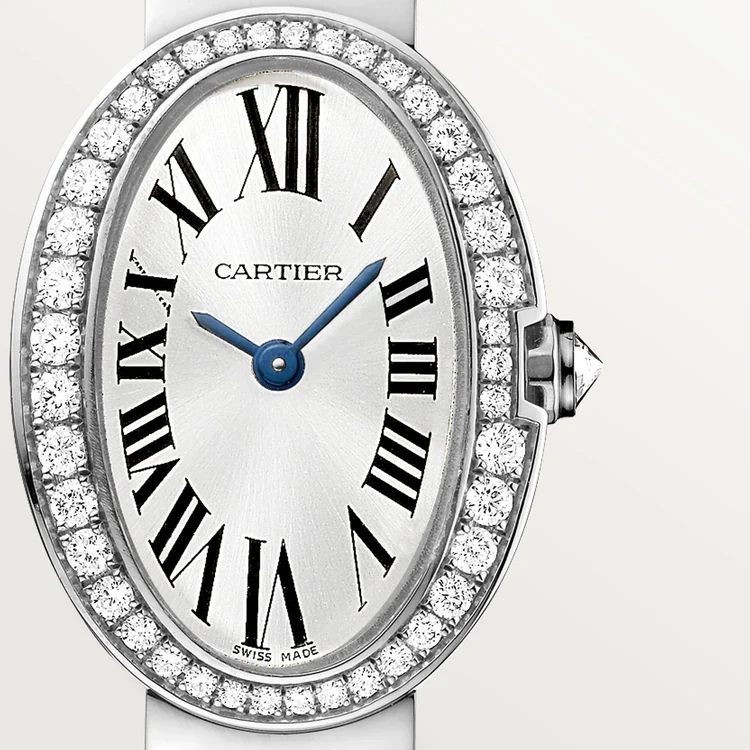 Cartier Baignoire White Gold 25.3 MM - White Gold Bracelet - Diamond Bezel - Silvered Sunray Dial - WB520025