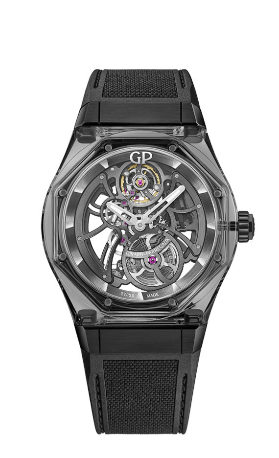 Girard-Perregaux Laureato Sapphire and Titanium 44 MM - Black Rubber Strap - Skeleton Dial - 81071-43-2022-1CX