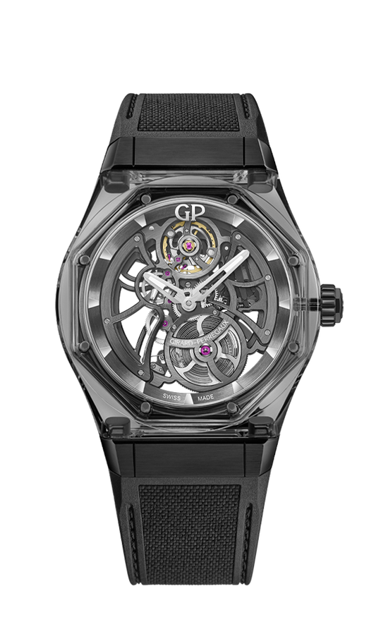 Girard-Perregaux Laureato Sapphire and Titanium 44 MM - Black Rubber Strap - Skeleton Dial - 81071-43-2022-1CX