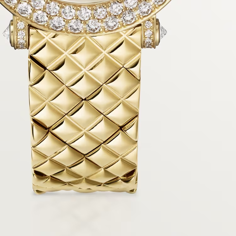 Cartier Panthére De Cartier Yellow Gold 23.6 MM - Yellow Gold Bracelet - Diamond Bezel - Golden dial - HPI01526