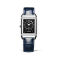 JLC - Reverso Classic Duetto - 40 MM x 24 MM - Stainless Steel - Silvered-Gray/Black Dial - Diamond-Set Verso - Blue Leather Strap - Q2588422
