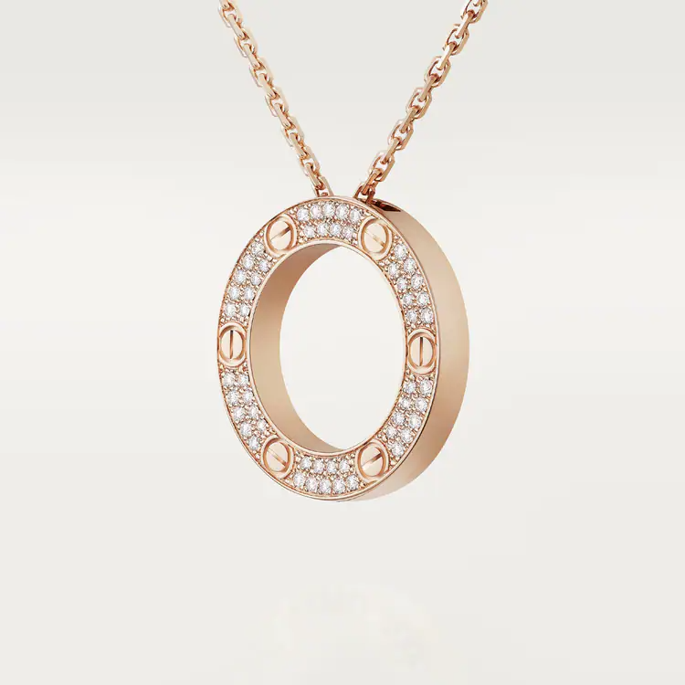 Cartier Love Necklace Diamonds - Rose Gold - B7224527