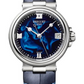 Breguet Marine Stainless Steel 33.80 MM - Blue Leather Strap - Blue Dial - 9517ST/E2/984