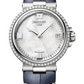 Breguet Marine Stainless Steel 33.80 MM - Blue Leather Strap - Diamond Bezel - Mother-Of-Pearl Dial - 9518ST/5W/984/D000