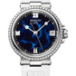 Breguet Marine Stainless Steel 33.80 MM - White Rubber Strap - Diamond Bezel - Blue Dial - 9518ST/E2/584/D000